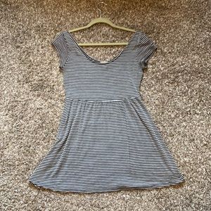 Black & Gray Striped Dress